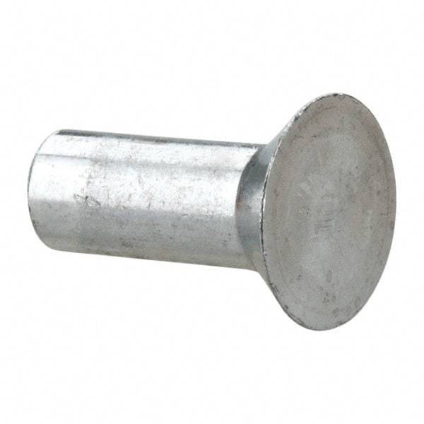 RivetKing - 3/16" Body Diam, Countersunk Uncoated Aluminum Solid Rivet - 1/2" Length Under Head, Grade 1100F, 78° Countersunk Head Angle - Makers Industrial Supply