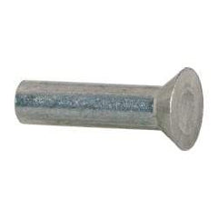 RivetKing - 1/4" Body Diam, Countersunk Aluminum Solid Rivet - 1" Length Under Head, Grade 1100F, 78° Countersunk Head Angle - Makers Industrial Supply