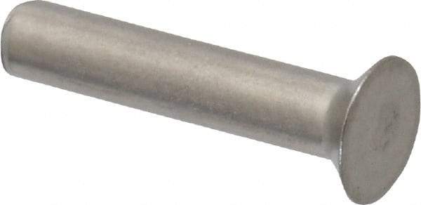 RivetKing - 1/8" Body Diam, Countersunk Uncoated Stainless Steel Solid Rivet - 5/8" Length Under Head, Grade 18-8, 90° Countersunk Head Angle - Makers Industrial Supply