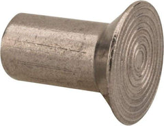 RivetKing - 1/4" Body Diam, Countersunk Uncoated Stainless Steel Solid Rivet - 1/2" Length Under Head, Grade 18-8, 90° Countersunk Head Angle - Makers Industrial Supply