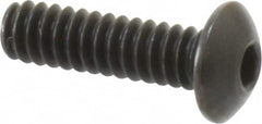 Holo-Krome - #6-32 UNC Hex Socket Drive, Button Screw - Alloy Steel, Black Oxide Finish, Fully Threaded, 1/2" Length Under Head - Makers Industrial Supply