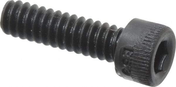 Made in USA - #6-32 UNC Hex Socket Drive, Socket Cap Screw - Alloy Steel, Black Oxide Finish, Fully Threaded, 1/2" Length Under Head - Makers Industrial Supply