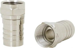 Ideal - Straight, F Type Twist On Coaxial Connector - Compatible with RG59, Brass Contact, Brass Body - Makers Industrial Supply