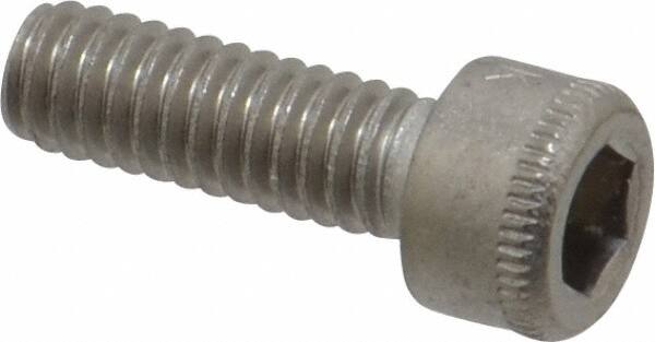 Holo-Krome - #8-32 UNC Hex Socket Drive, Socket Cap Screw - Grade 18-8 Stainless Steel, Passivated Finish, Fully Threaded, 1/2" Length Under Head - Makers Industrial Supply