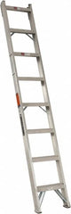 Louisville - 8 Steps, 8' High, Type IA Rating, Aluminum Shelf Ladder - 300 Lb Capacity, 15-1/4" Base Width - Makers Industrial Supply