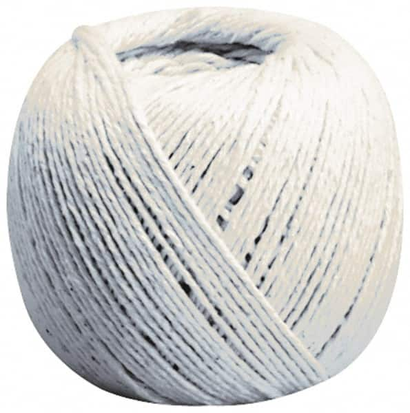 Made in USA - 0.54 Inch Diameter, 10 Ply, Cotton Twine Spool - 25 Lbs. Breaking Strength, White, 2,016 Ft. per Lb. - Makers Industrial Supply