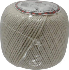 Made in USA - 0.058 Inch Diameter, Cotton Twine Ball - 45 Lbs. Breaking Strength, White, 1,190 Ft. per Lb. - Makers Industrial Supply