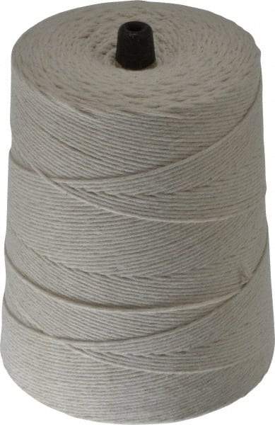 Made in USA - 0.62 Inch Diameter, 12 Ply, Cotton Twine Spool - 30 Lbs. Breaking Strength, White, 1,680 Ft. per Lb. - Makers Industrial Supply