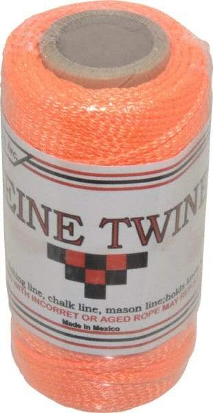 Value Collection - Nylon Braided Twine - 110 Lbs. Breaking Strength, Orange - Makers Industrial Supply