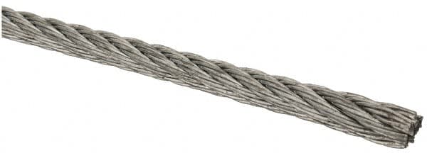 Lift-All - 5/32" Diam, Aircraft Cable Wire - 2,600 Lb Breaking Strength, 7 x 7 Strand Core - Makers Industrial Supply