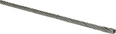 Lift-All - 5/32 Inch Diameter Aircraft Cable Wire - 2,800 Lbs. Breaking Strength, 7 x 19 Strand Core - Makers Industrial Supply