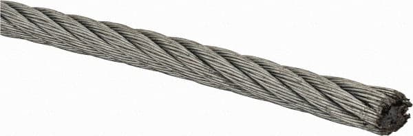 Lift-All - 5/16" Diam, Aircraft Cable Wire - 9,800 Lb Breaking Strength, 7 x 19 Strand Core - Makers Industrial Supply