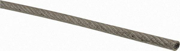 Lift-All - 3/32" x 1/16" Diam, Coated Aircraft Cable Wire - 480 Lb Breaking Strength, 7 x 7 Strand Core, Vinyl Coating - Makers Industrial Supply