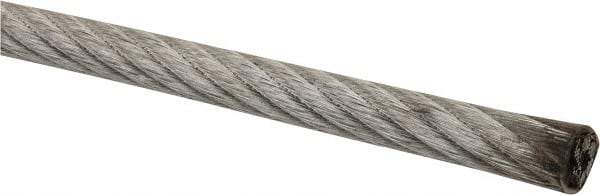 Lift-All - 5/16" x 1/4" Diam, Coated Aircraft Cable Wire - 7,000 Lb Breaking Strength, 7 x 19 Strand Core, Vinyl Coating - Makers Industrial Supply