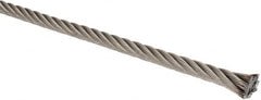 Lift-All - 1/4" Diam, Stainless Steel Wire Rope - 6,400 Lb Breaking Strength, Material Grade 304, 7 x 19 Strand Core - Makers Industrial Supply