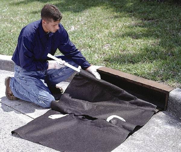 UltraTech - 42" Long x 24" Wide, Polypropylene Curb-Style Drain Guard - Black, Use for Oil/Sediment - Makers Industrial Supply