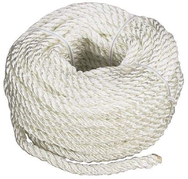 Value Collection - 100' Max Length Nylon Twisted Rope - 3/8" Diam, 278 Lb Capacity - Makers Industrial Supply