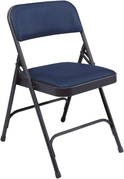 NPS - 18-3/4" Wide x 20-1/4" Deep x 29-1/2" High, Vinyl Folding Chair with Vinyl Padded Seat - Dark Midnight Blue - Makers Industrial Supply