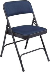 NPS - 18-3/4" Wide x 20-1/4" Deep x 29-1/2" High, Vinyl Folding Chair with Vinyl Padded Seat - Dark Midnight Blue - Makers Industrial Supply