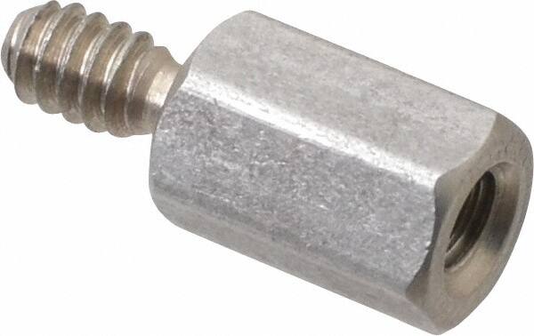 Electro Hardware - #6-32, 5/8" OAL, 1/4" Across Flats, Stainless Steel Hex Male/Female Circuit Board Standoffs - 3/8" Thread Depth, 3/8" Body Length, Bright Finish - Makers Industrial Supply