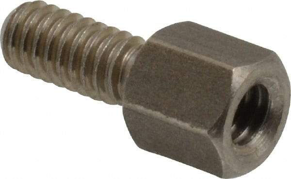 Electro Hardware - #8-32, 5/8" OAL, 1/4" Across Flats, Stainless Steel Hex Male/Female Circuit Board Standoffs - 7/16" Thread Depth, 1/4" Body Length, Bright Finish - Makers Industrial Supply