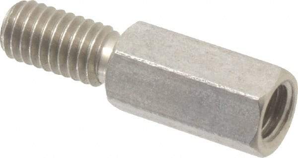 Electro Hardware - #10-32, 7/8" OAL, 1/4" Across Flats, Stainless Steel Hex Male/Female Circuit Board Standoffs - 1/2" Thread Depth, 1/2" Body Length, Bright Finish - Makers Industrial Supply