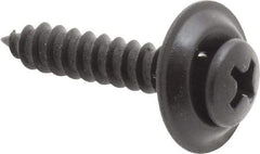 Value Collection - #10 Sems Oval Head Phillips Sheet Metal Screw - Steel, 1" OAL, Grade 2 - Makers Industrial Supply