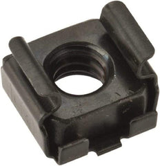 Value Collection - 1/4-20 Screw, 0.064 to 0.105" Thick, Spring Steel Cage Nut - 3/8" Center Edge, Black Phosphate Finish - Makers Industrial Supply