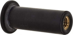 Au-Ve-Co Products - #10-32, 0.562" Diam x 0.051" Thick Flange, Rubber Insulated Rivet Nut - UNF Thread, Neoprene, 1" Long x 3/8" Body Diam, 1.051" OAL - Makers Industrial Supply