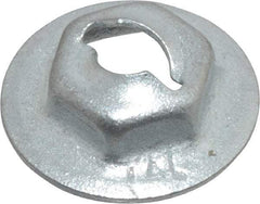 Value Collection - 5/32" Hole Diam, 9/16" OD, 3/8" Width Across Flats Washer Lock Nut - Zinc-Plated Spring Steel, For Use with Non Threaded Fasteners - Makers Industrial Supply