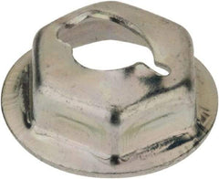 Au-Ve-Co Products - 3/16" Hole Diam, 1/2" OD, 3/8" Width Across Flats Washer Lock Nut - Zinc-Plated Spring Steel, For Use with Non Threaded Fasteners - Makers Industrial Supply