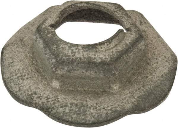 Value Collection - 5/16" Hole Diam, 7/8" OD, 1/2" Width Across Flats Washer Lock Nut - Zinc-Plated Spring Steel, For Use with Non Threaded Fasteners - Makers Industrial Supply