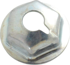 Au-Ve-Co Products - #10-24, 1/2" OD, 3/8" Width Across Flats Washer Lock Nut - Zinc-Plated Spring Steel, For Use with Threaded Fasteners - Makers Industrial Supply