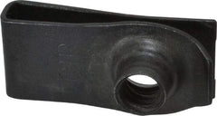 Au-Ve-Co Products - 1/4-20 Screw, 0.025 to 0.15" Thick, Spring Steel Extruded Tapped Hole U Nut - 25/32" Center Edge, Black Phosphate Finish - Makers Industrial Supply