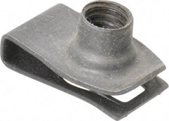 Au-Ve-Co Products - 5/16-18 Screw, 0.025 to 0.15" Thick, Spring Steel Extruded Tapped Hole U Nut - 9/16" Center Edge, Black Phosphate Finish - Makers Industrial Supply