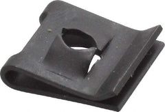 Value Collection - #8 Screw, 0.025 to 0.04" Thick, Spring Steel Standard U Nut - 1/4" Center Edge, Black Phosphate Finish - Makers Industrial Supply