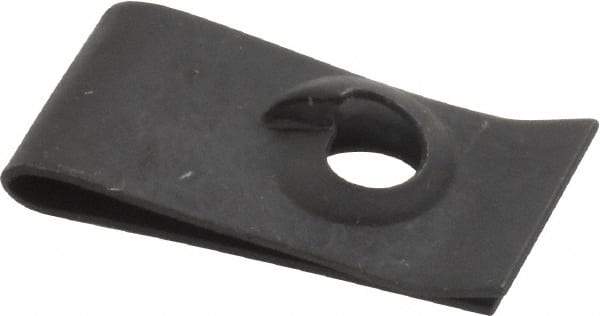 Value Collection - #10 Screw, 0.015 to 0.06" Thick, Spring Steel Extruded Tapped Hole U Nut - 15/32" Center Edge, Black Phosphate Finish - Makers Industrial Supply