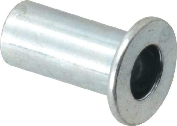 Value Collection - #10-32, 0.01 to 0.08" Grip, Steel Standard Rivet Nut - Drill Size Letter F, Flat Head - Makers Industrial Supply