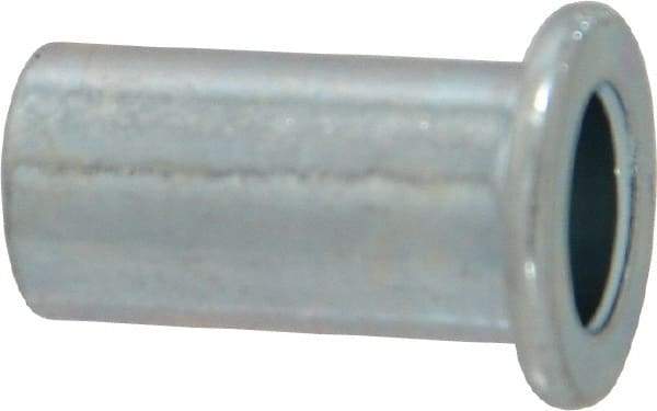 Value Collection - 1/4-20, 0.02 to 0.08" Grip, Steel Standard Rivet Nut - Drill Size Letter R, Flat Head - Makers Industrial Supply