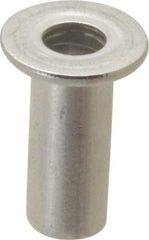 Value Collection - #6-32, 0.01 to 0.08" Grip, #12, Aluminum Standard Rivet Nut - Flat Head - Makers Industrial Supply