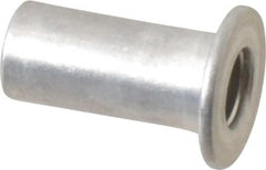 Value Collection - #10-24, 0.01 to 0.08" Grip, Aluminum Standard Rivet Nut - Drill Size Letter F, Flat Head - Makers Industrial Supply