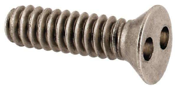 Made in USA - #6-32 UNC, 1/2" OAL Spanner Drive Machine Screw - Flat Head, Grade 18-8 Stainless Steel, Uncoated, Without Washer - Makers Industrial Supply