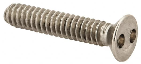 Made in USA - #6-32 UNC, 3/4" OAL Spanner Drive Machine Screw - Flat Head, Grade 18-8 Stainless Steel, Uncoated, Without Washer - Makers Industrial Supply