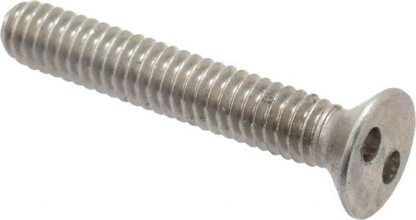 Made in USA - #8-32 UNC, 1" OAL Spanner Drive Machine Screw - Flat Head, Grade 18-8 Stainless Steel, Uncoated, Without Washer - Makers Industrial Supply