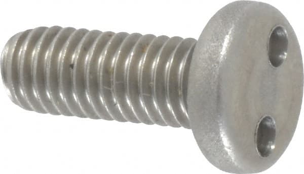 Made in USA - #10-32 UNF, 1/2" OAL Spanner Drive Machine Screw - Pan Head, Grade 18-8 Stainless Steel, Uncoated, Without Washer - Makers Industrial Supply