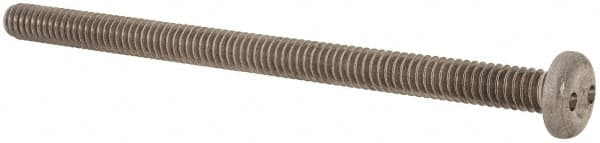 Made in USA - 1/4-20 UNC, 4" OAL Spanner Drive Machine Screw - Pan Head, Grade 18-8 Stainless Steel, Uncoated, Without Washer - Makers Industrial Supply