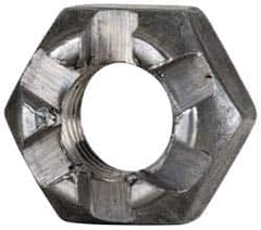 Value Collection - 1/4-28 UNF Grade 5 Steel Castle Locknut - 7/16" Width Across Flats, 9/32" High, Uncoated - Makers Industrial Supply