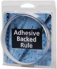 Made in USA - 3 Ft. Long x 1/2 Inch Wide, 1/32 Inch Graduation, Silver, Mylar Adhesive Tape Measure - Reads Left to Right, Horizontal Scale - Makers Industrial Supply