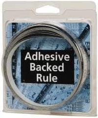 Made in USA - 12 Ft. Long x 1/2 Inch Wide, 1/32 Inch Graduation, Silver, Mylar Adhesive Tape Measure - Reads Right to Left, Horizontal Scale - Makers Industrial Supply