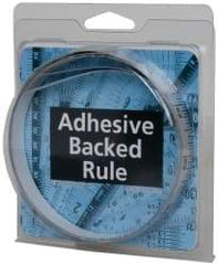 Made in USA - 6 Ft. Long x 1/2 Inch Wide, 1/16 Inch Graduation, Silver, Mylar Adhesive Tape Measure - Reads Left to Right, Horizontal Scale - Makers Industrial Supply